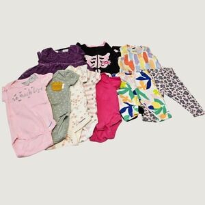 Carter's Gerber Baby Girl Clothes Lot NB 0-3 Months Bodysuit Pants Dress 10pc